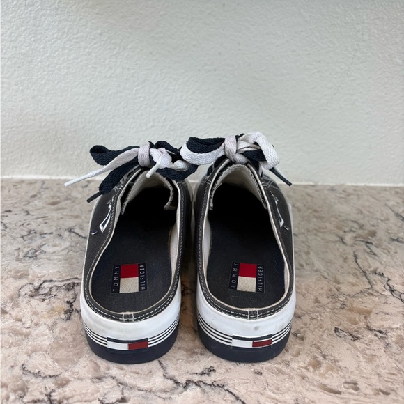Y2K Tommy Hilfiger Navy and White Women's Slip On Sneakers - Picture 6 of 7